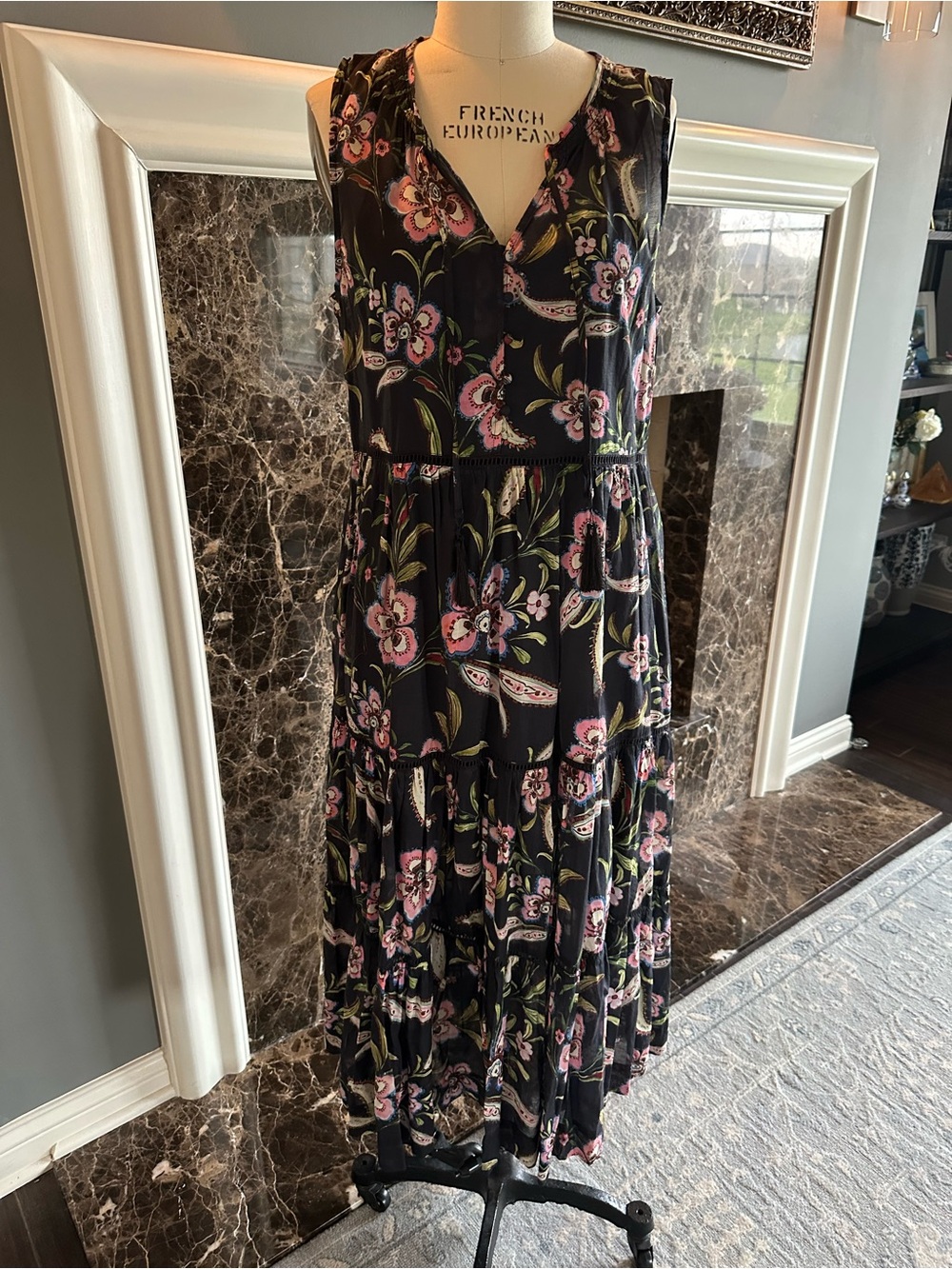 NWT! Johnny Was Libbi Tiered Midi Dress with Shirring - Medium